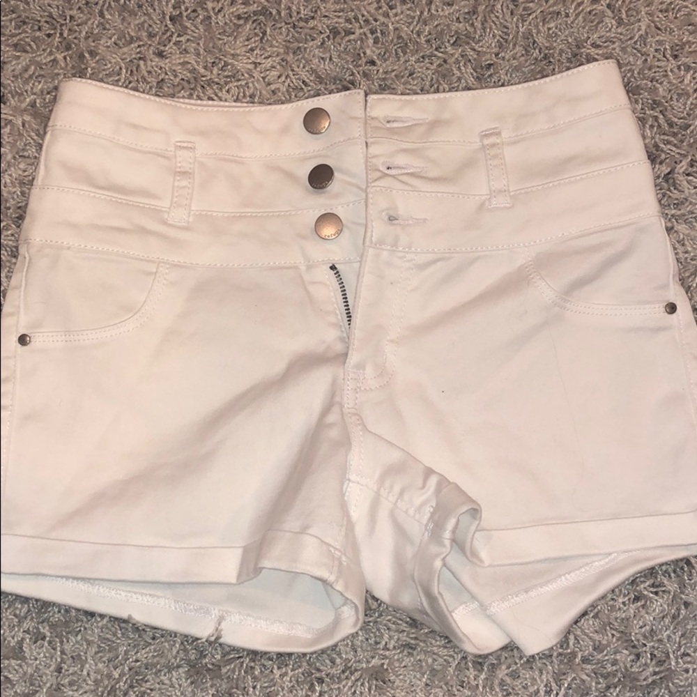 White jean shorts